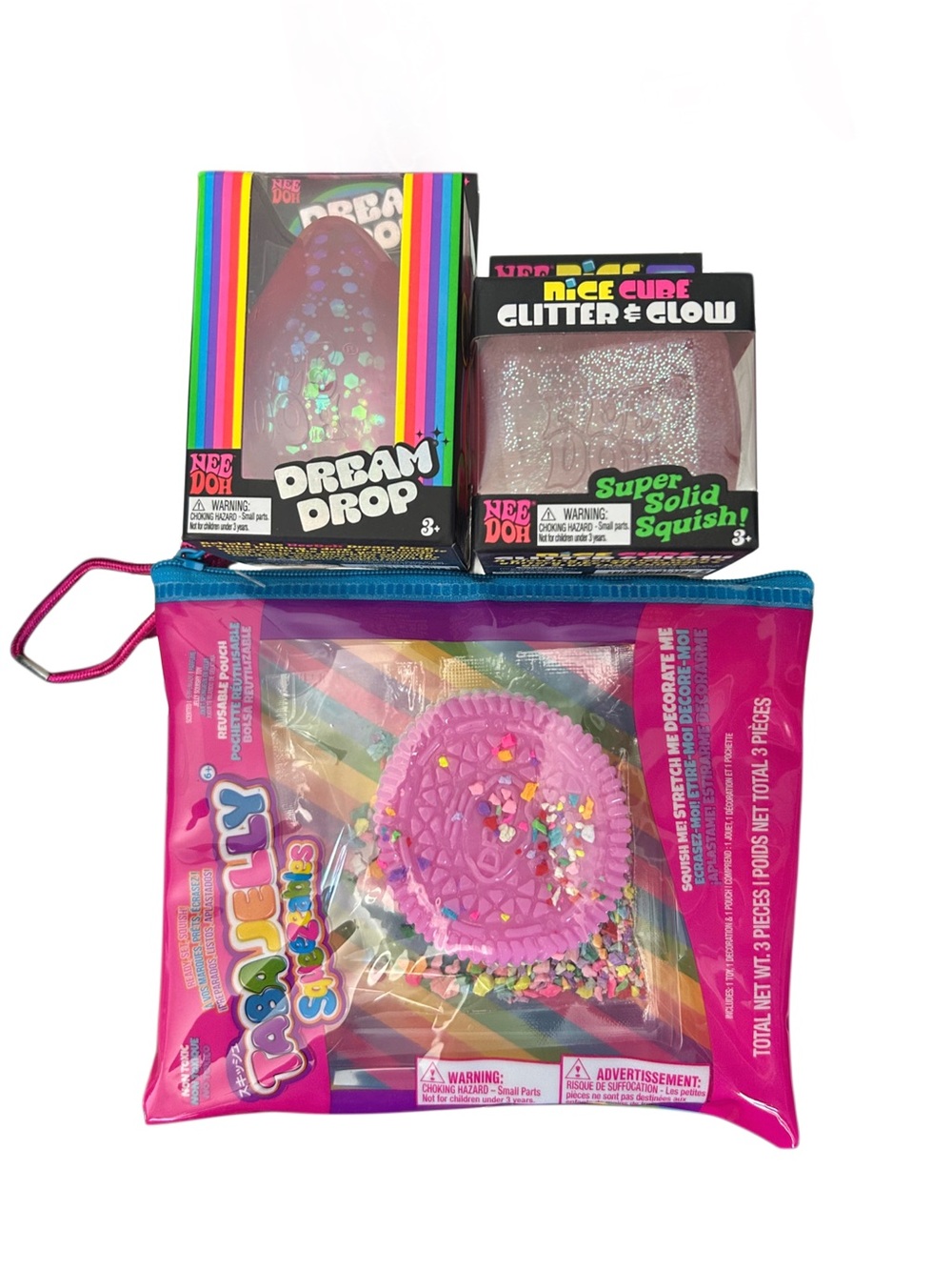 Pink Bundle 💞 Needoh Dream Drop, NICE CUBE Glitter & glow and Tabajelly